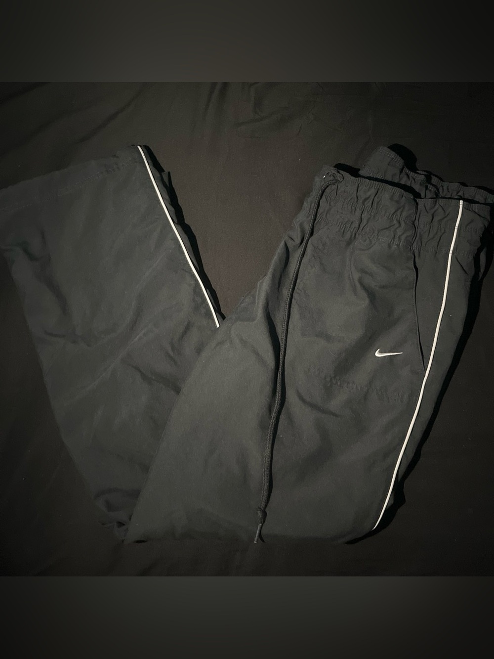 Nike Black Joggers with White Piping